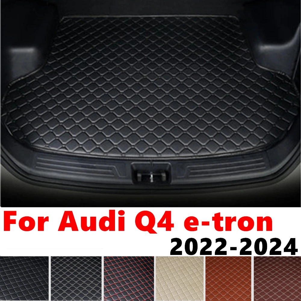 Car trunk mat for AUDI Q4 e-tron 2024 2023 2022 Rear Cargo Liner Protect Cover Interior Accessories Tail Boot Tray luggage Pad