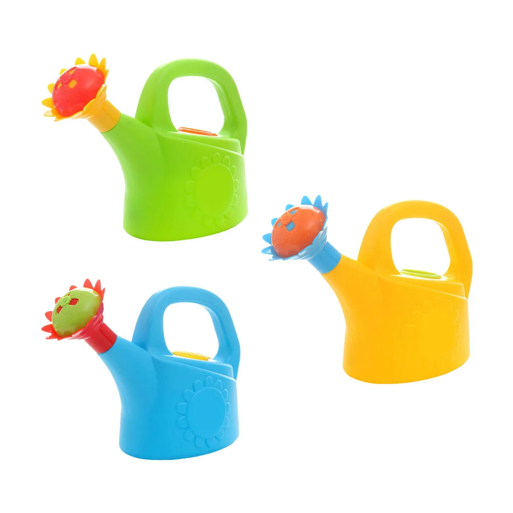 3 Pcs Kids Watering Can Bath Toys Premium Plastic Vibrant Color Large Opening Multi function Household