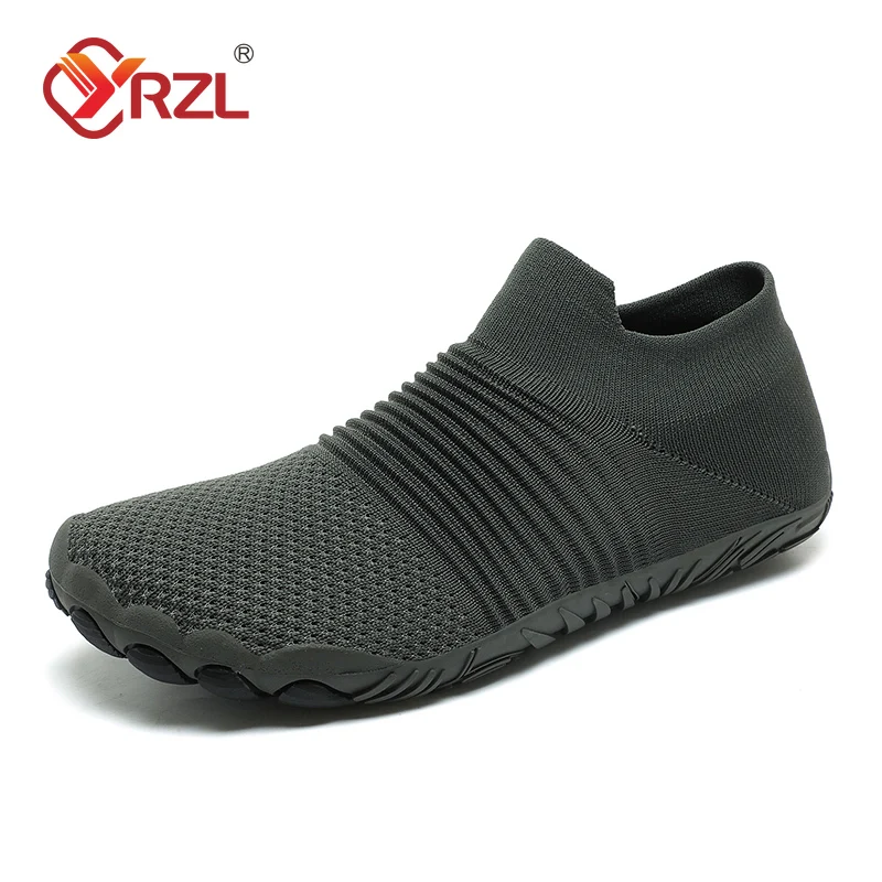 YRZL Wide-Toe-Box Barefoot Shoes for Men Outdoor Women Minimalist Breathable Comfortable Unisex Trail Walking Shoes