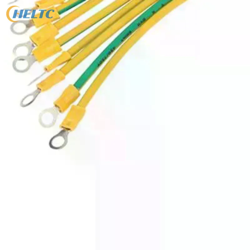 10PCSCopper Bridge Jumper Yellow Green Double Color Grounding Wire Solar Photovoltaic Grounding Wire