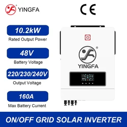 YINGFA 10.2kW 48V MPPT PV Solar Inverter Pure Sine Wave On Off Hybrid 160A 230VAC Dual Output Connect 4 x 12V Battery