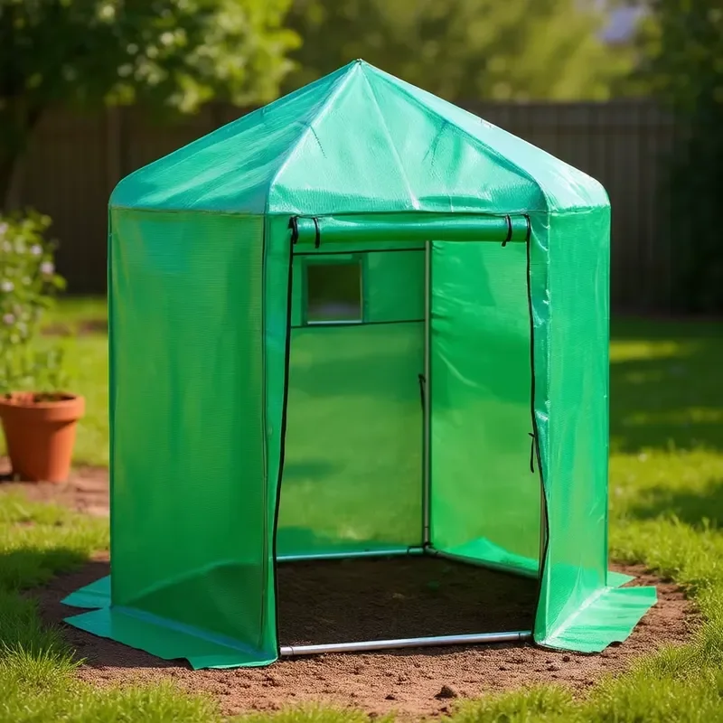 Hexagonal Walk-In Garden Greenhouse with PE Cover Powder Coated Metal Frame for Outdoor Use
