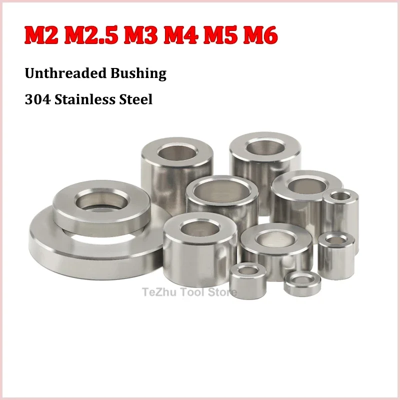 

M2-M6 304 Stainless Steel Unthreaded Standoff Spacer Bushing Washer Round Hollow Gasket Sleeve Heigth 1-22mm