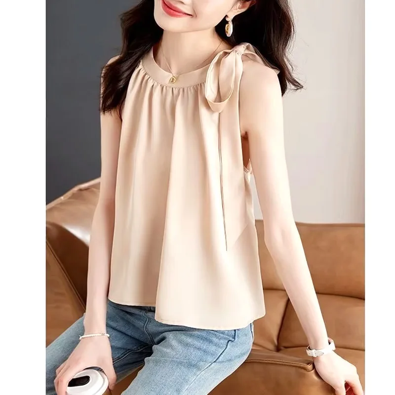 

Summer Casual Tops Solid Color Round Neck Fashion New Comfortable Women's Clothing Tops Comfortable Loose Simple T-Shirts