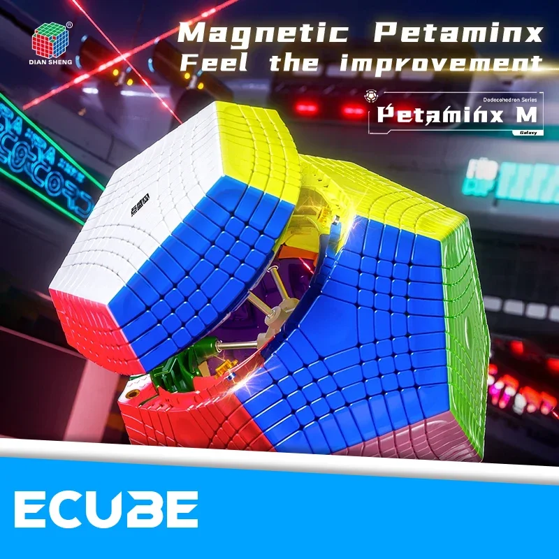 [ECube] DianSheng Galaxy Petaminx 9x9 Megaminx 9x9x9 Magnetic Magic Cube Bez naklejek Dodecahedron Profession Speed Puzzle