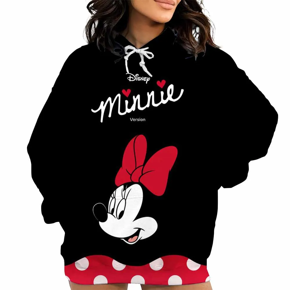جديد مطبوعة المرأة هوديس ميكي ماوس طباعة ثلاثية الأبعاد قناع السترة البلوز مع جيب هوديي الشارع الشهير فضفاضة مريحة