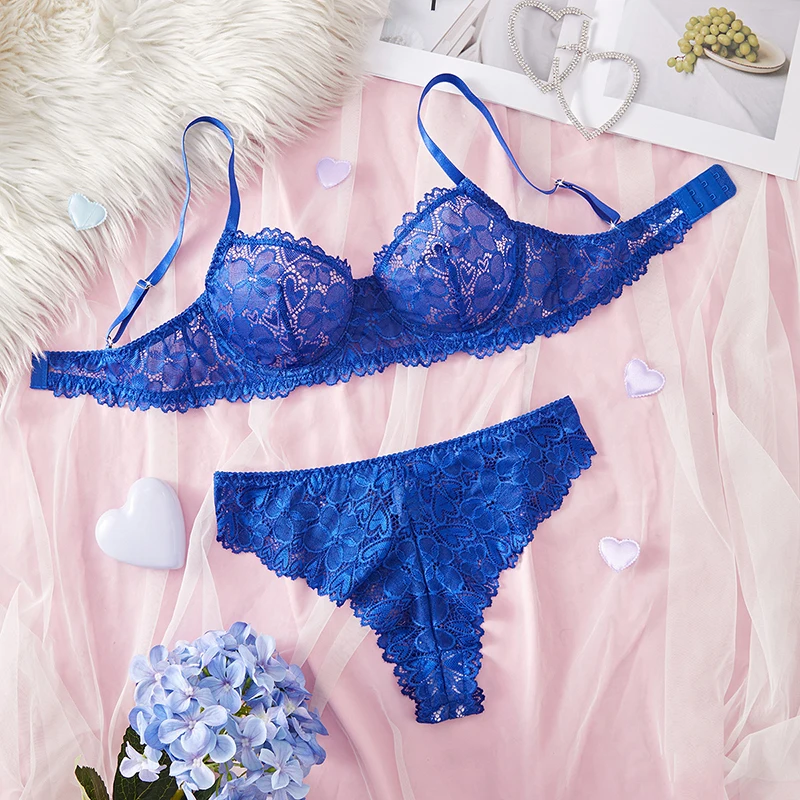 Sexy Women Underwear Romantic Lace Lingerie Fancy Hollow Erotic Lingerie Ultra Sexy Bra and Panty Sets Intimate Daring Lingerie