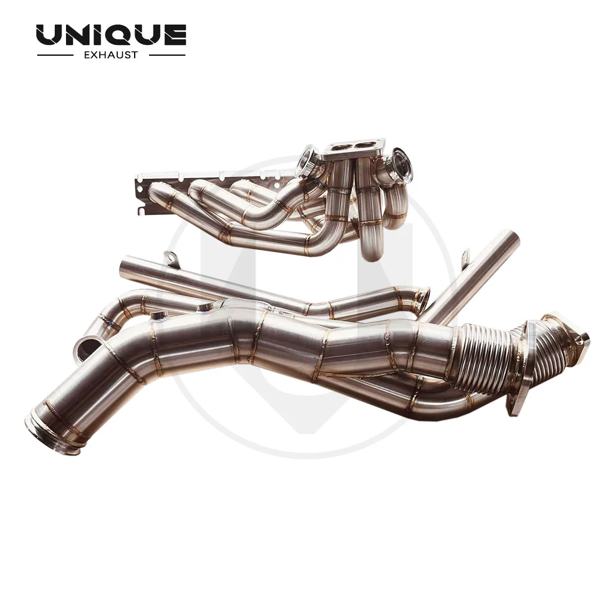 فريد لسيارات BMW G80 G82 M3 M4 S58 مشعب توربيني واحد متصل بـ Garrett PTE مع أنبوب عادم تفريغ Shell T4 #2