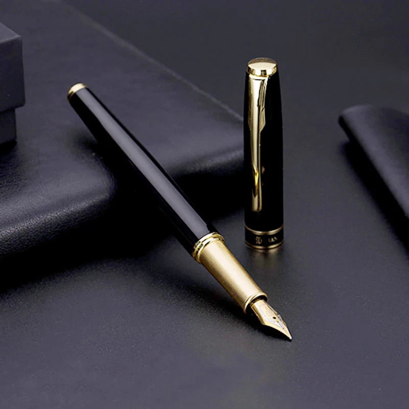 

Nebula Black Gold Fountain Pen Students Writing Pens Gift Box Custom Signature Office Supplies School Stationery Luxury Gift Set