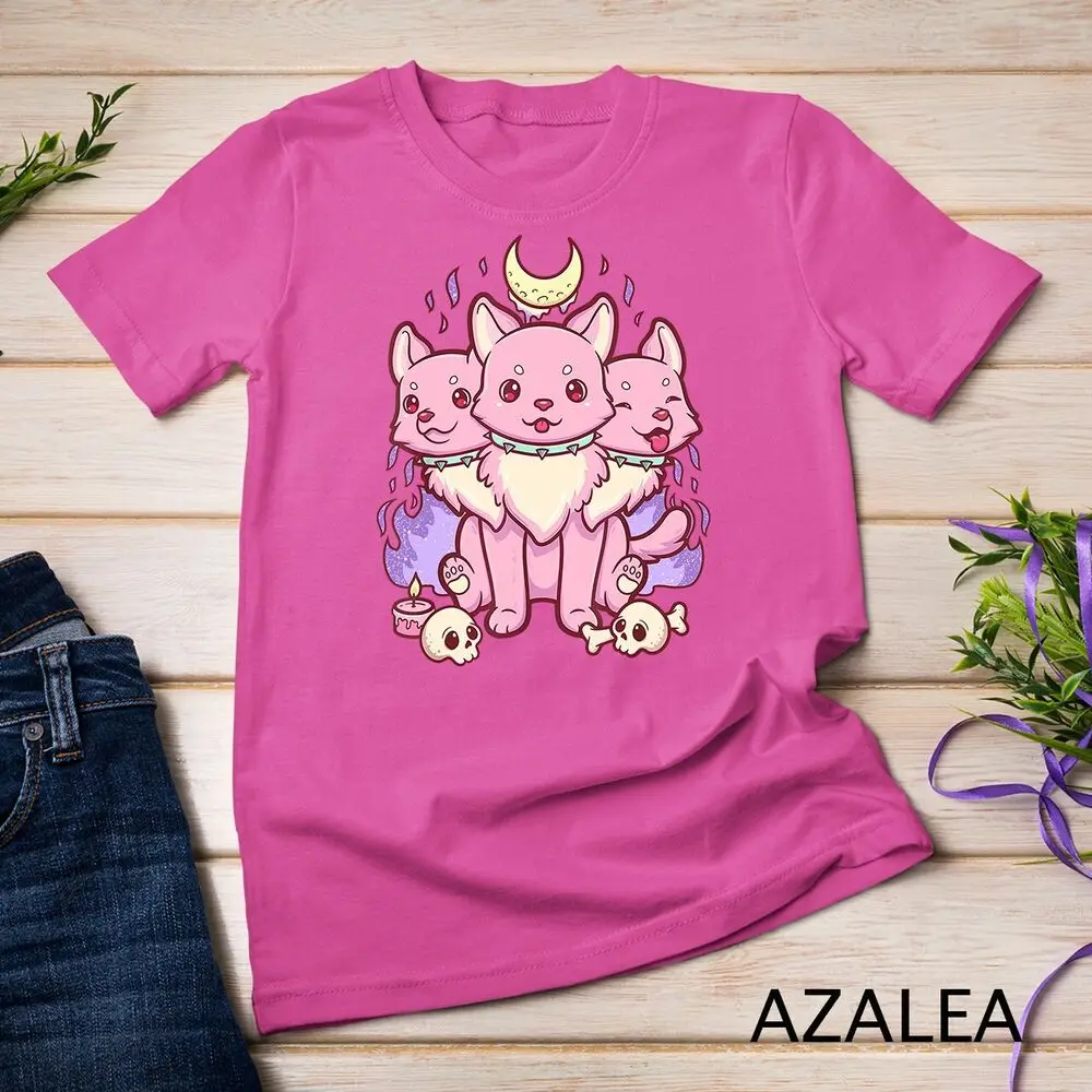 Kawaii Pastel Goth Cute Creepy 3 Headed Dog Unisex T-shirt