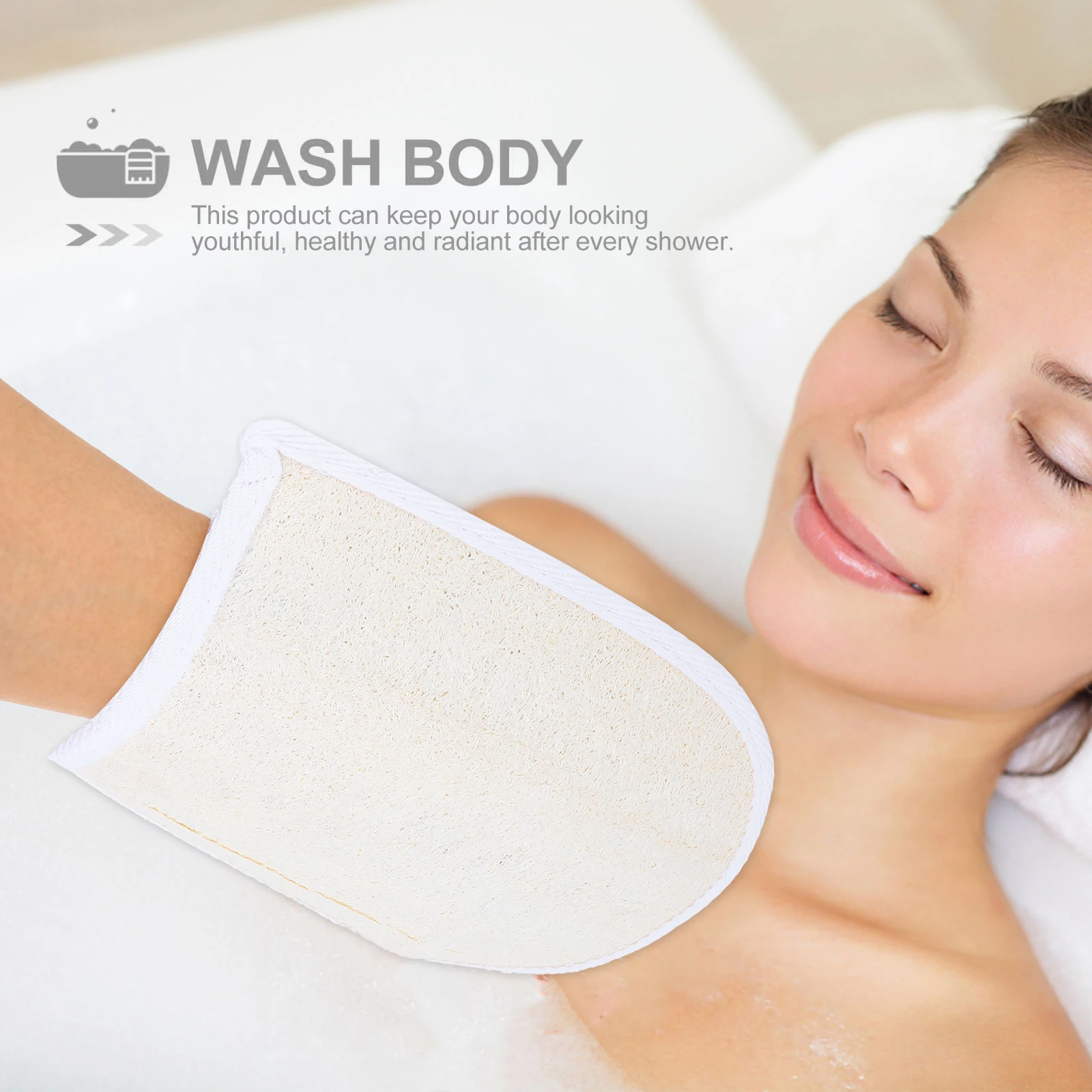 2 قطعة فرشاة حمام التدليك ميت اللوف الطبيعي الإسفنج التقشير فرك قفازات تنظيف عميق دش العناية بالبشرة
