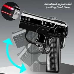 Multi Functional Decompression Gun Type Lighter Foldable Dual Form Gyro Shaped Lighter Creative Trendy Cigarette Accessory Giftt