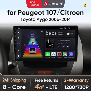 Junsun V1 Plus Radio de voiture pour Peugeot 107 Toyota Aygo Citroën C1 2005 - 2014 sans fil CarPlay Android Auto No 2 din 2din DVD 8 meilleurs lecteurs DVD portables avec écran en vente - No 7