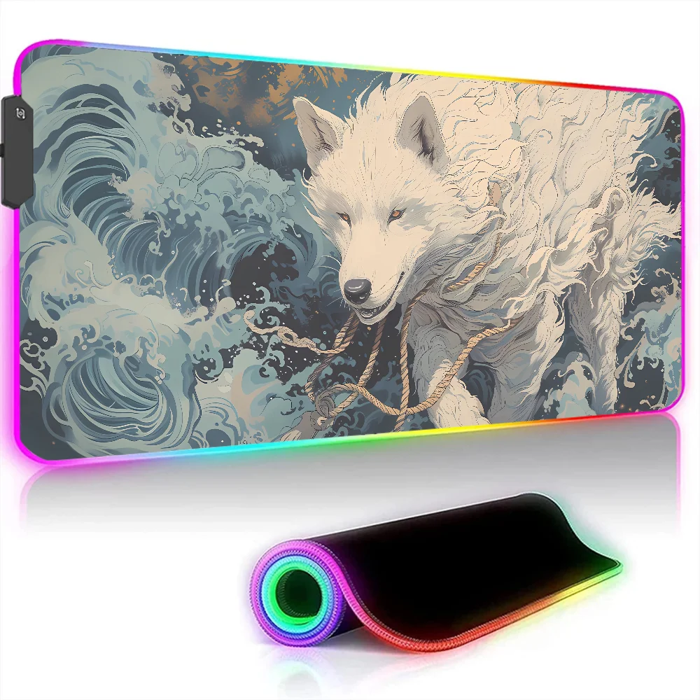 

Xxl коврик для мыши WOLF SPIRIT 900x400, компьютерный коврик, игровая клавиатура, настольные аксессуары, офисные игровые настольные компьютеры, Rgb коврик для мыши, коврики