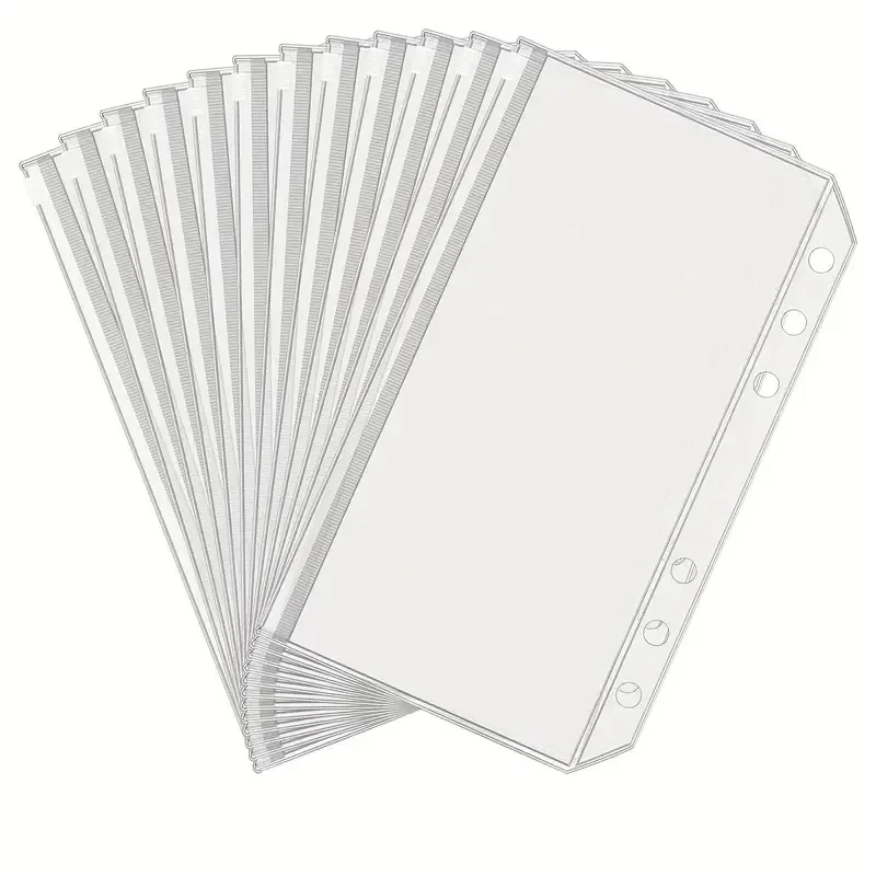 10 шт. блокнот A6 с отрывными листами, сумка на молнии с 6 отверстиями, планировщик чеков, сумка для хранения из ПВХ, держатель для визитных карточек, чехол для ручки для хранения удостоверений личности