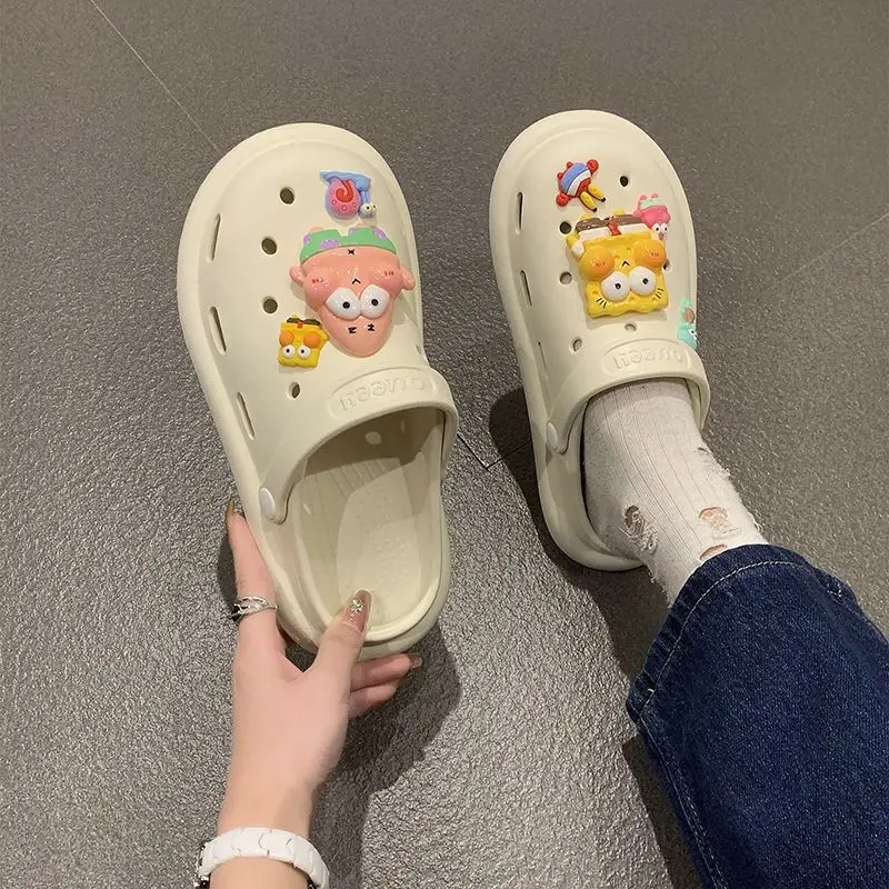 SpongeBob Patrick Star Women Sandals Summer EVA Casual Lightweight Outdoor Shoes Anti Slip Thick Sole Beach Slides Garden Shoes