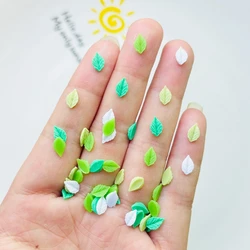 100 Pcs New Cute Mini Resin Cartoon Simulate leaves Flatback Ornament Jewelry Making Manicure Hairwear Accessories A39