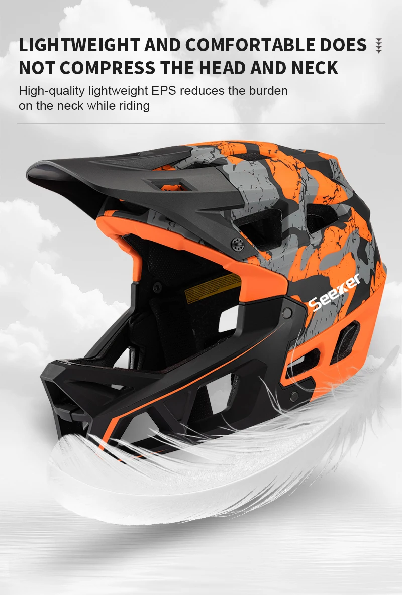 UMUSEEKER Tarnfarbener Vollgesichts-Mountainbike-Helm Offroad-Reitschutzhelm Downhill Outdoor-Sport Schutzausrüstung – Detail 8
