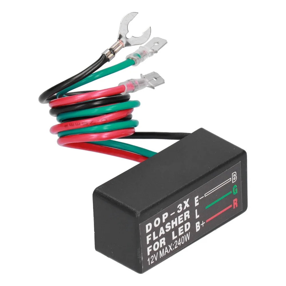 Universal DOP‑3X Flash Relay 12VDC 3 Wire Turn Signal Flasher Relay LED Flasher Relay Motorcycle LED Turn Signal