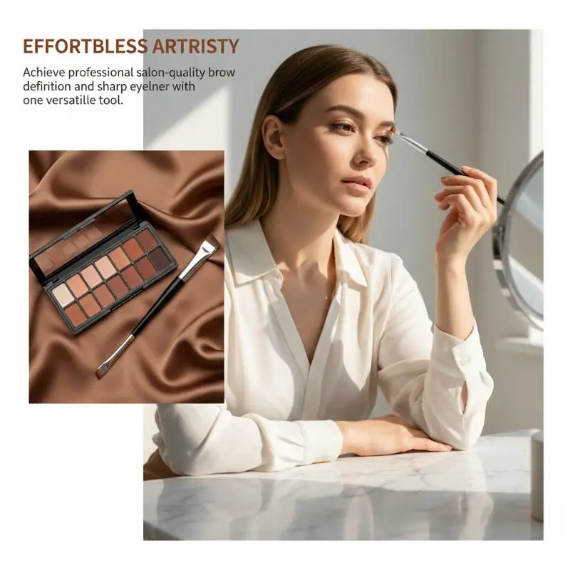 Multi functional diagonal eyebrow brush Double edge eyebrow brush Eyebrow makeup eyeliner pen and eyebrow modeling