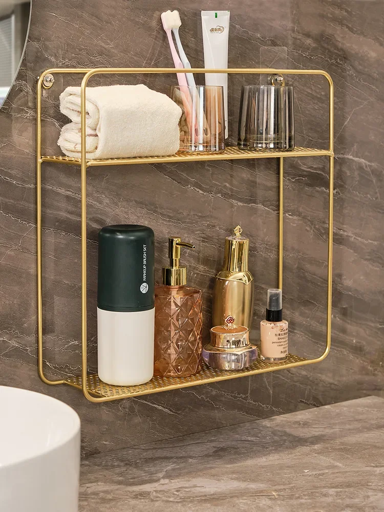 

Bathroom bathroom supplies storage rack toilet washstand shelf wall hanging toilet wall storage rack no punching