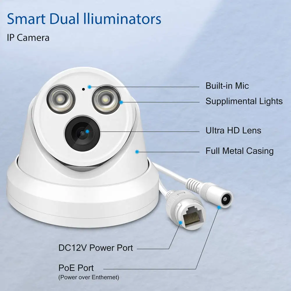 HIK-Conect App 5mp 8ch HD AI Ip Poe Nvr Home Outdoor Security Camera Surveillance Cctv System Kit