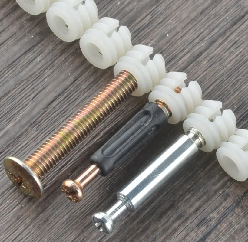 1000Pcs Plastic Zinc M6 Insert Nut For K/D Cabinet Cam Bolt Connecting