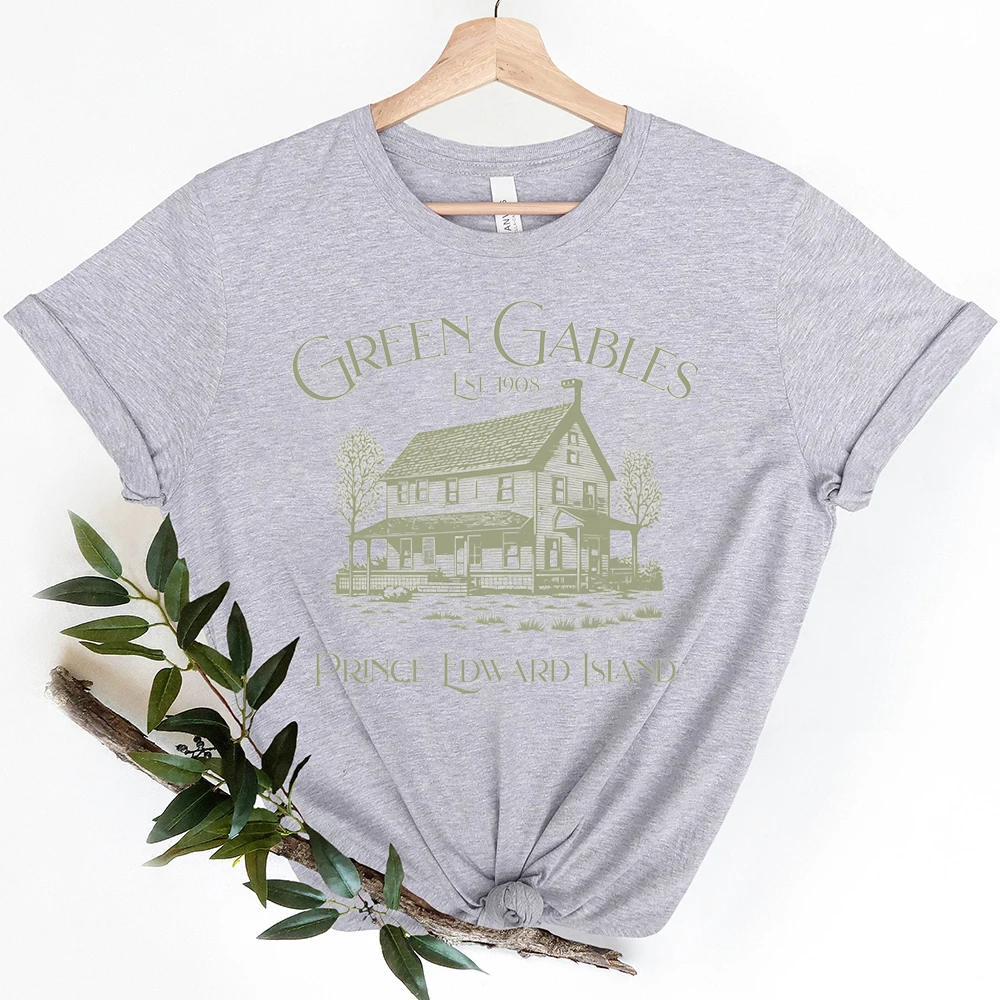 Print Designs Anne\'s Green Gables T-Shirts for Bookish Reader Gift Tees Women Clothing Tops Ladies Shirts Girl Y2K Shirt Short