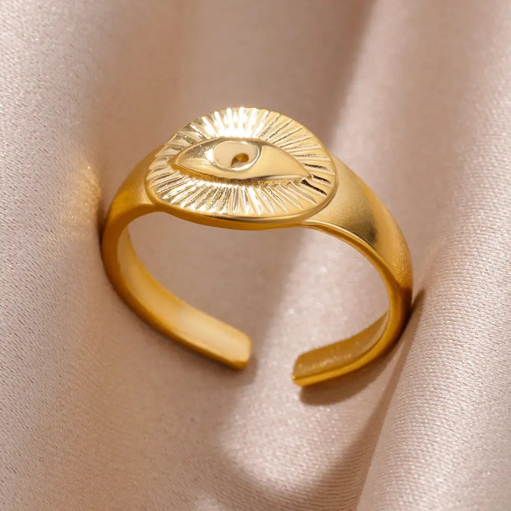 Minimalist Devil Eye Rings For Women Stainless Steel Ring Vintage Turkish Style Lucky Jewelry Freeshipping Items Wholesale
