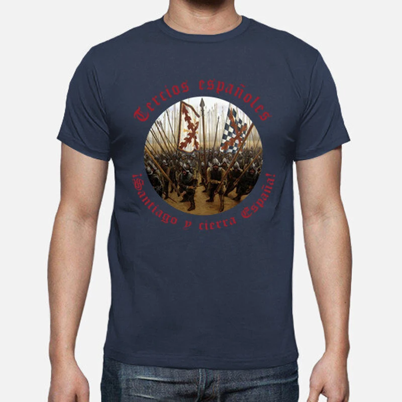 Santiago Y Cierra España. Tercios Españoles Spanish Legion T-Shirt 100% Cotton O-Neck Summer Short Sleeve Casual Mens T-shirt