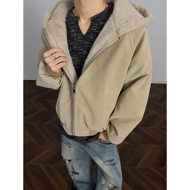 Winter Jacket Men Warm Fashion Thick Jacket Men Streetwear Korean Loose Short Coat Mens Thicken Hooded Jacket Male Outwear