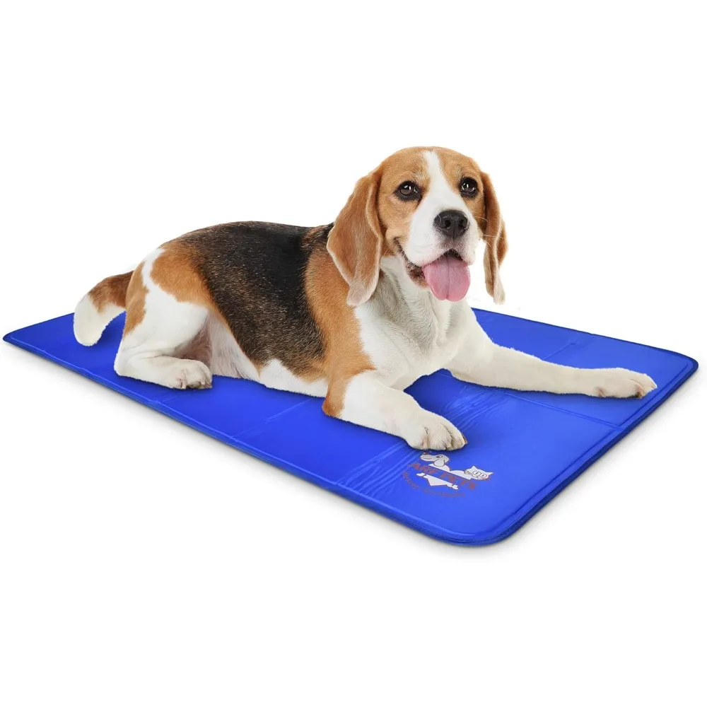 Dog Cooling Mat 27” x 43” Pad for Kennels, Crates and Beds, Non-Toxic, Durable Solid Self Cooling Gel Material.