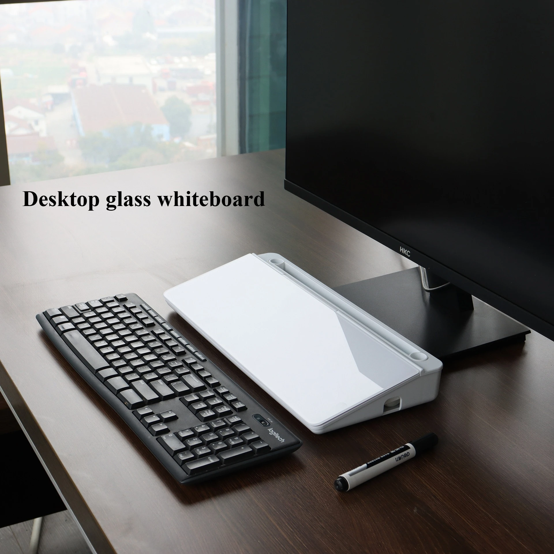 Desktop Glass Whiteboard, Tempered Glass Writing Board, Storage Memo Board, Erasable Handwritten Portable Message Board