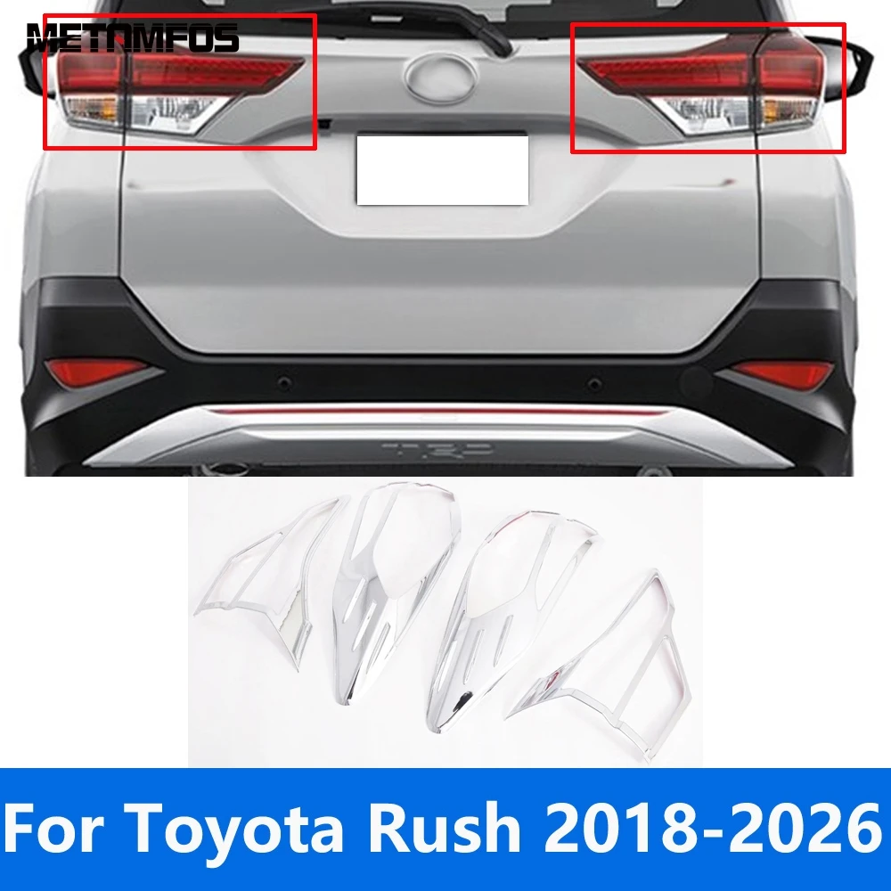 

Rear Light Lamp Cover Trim For Toyota Rush 2018-2022 2023 2024 2025 2026 Chrome Taillight Hood Decoration Frame Car Accessories