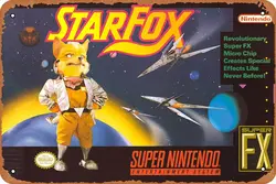 Poster in metallo per videogiochi Star Fox SNES videogioco Tin Metal Sign 8 