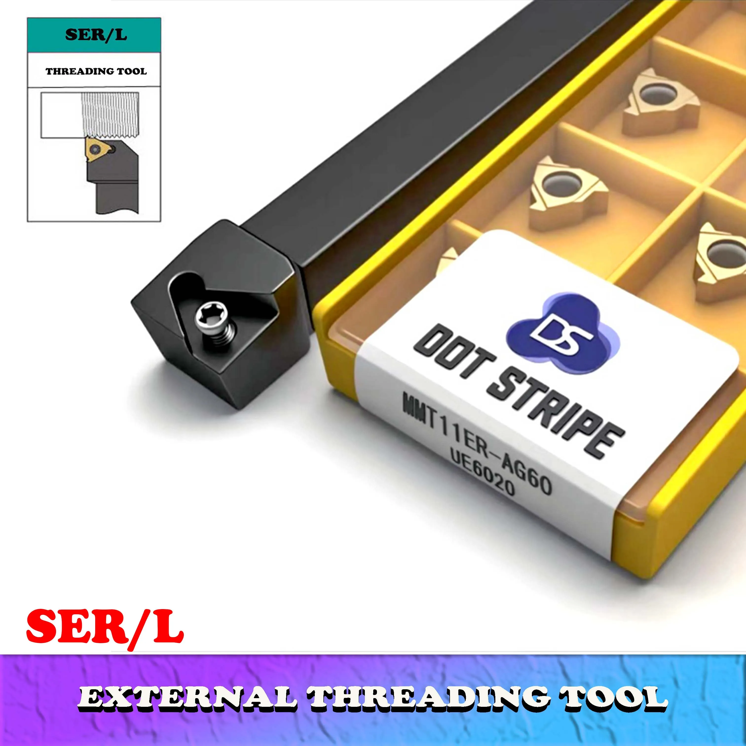 

SER 1010H11 Lathe tool SER1010H11 CNC External Thread Turning tool Holder MMT 11ER Carbide Insert SEL 1010H11 Milling cutter