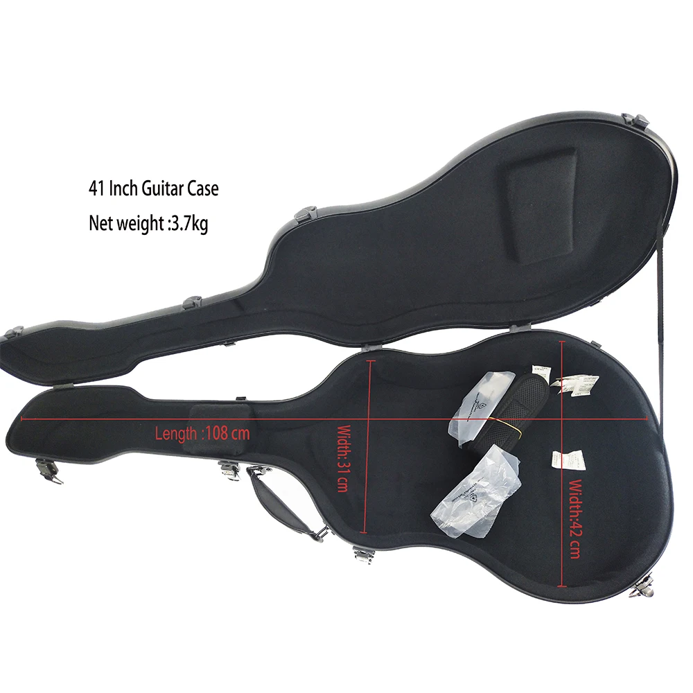 Guitar Hard Case Rainproof Carbon Fiber PC Material Suitable for 39 /40 /41 Inch Guitar Carbon Fiber Guitar Case 39/41