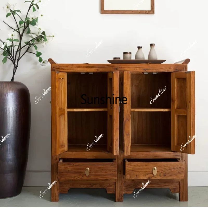 New Chinese solid wood old porch cabinet multi-functional storage shoe cabinetTJ
