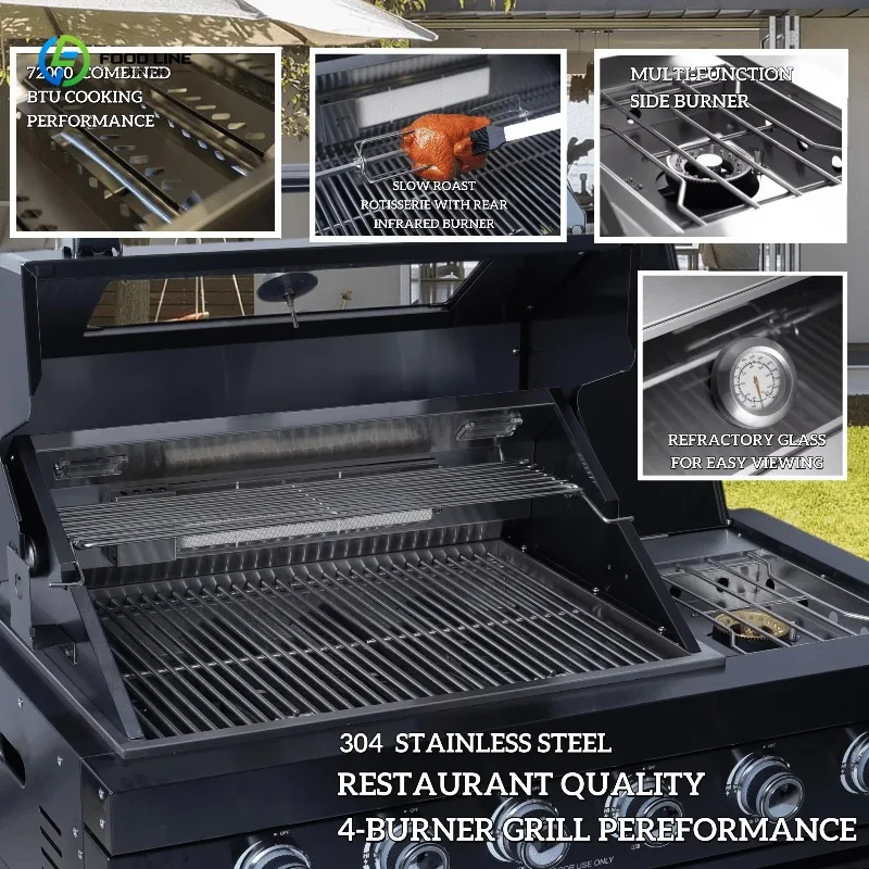 Customized smart closeable shed outdoor kitchen cabinet with sink refrigerator pizza oven and speaker for garden bar BBQ cooking view 5