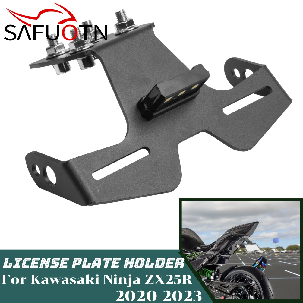 

Motorcycle License Plate Holder Bracket Kit for Ninja ZX-25R 2020-2023 ZX 25R ZX25R Tail Tidy Fender Eliminator with LED