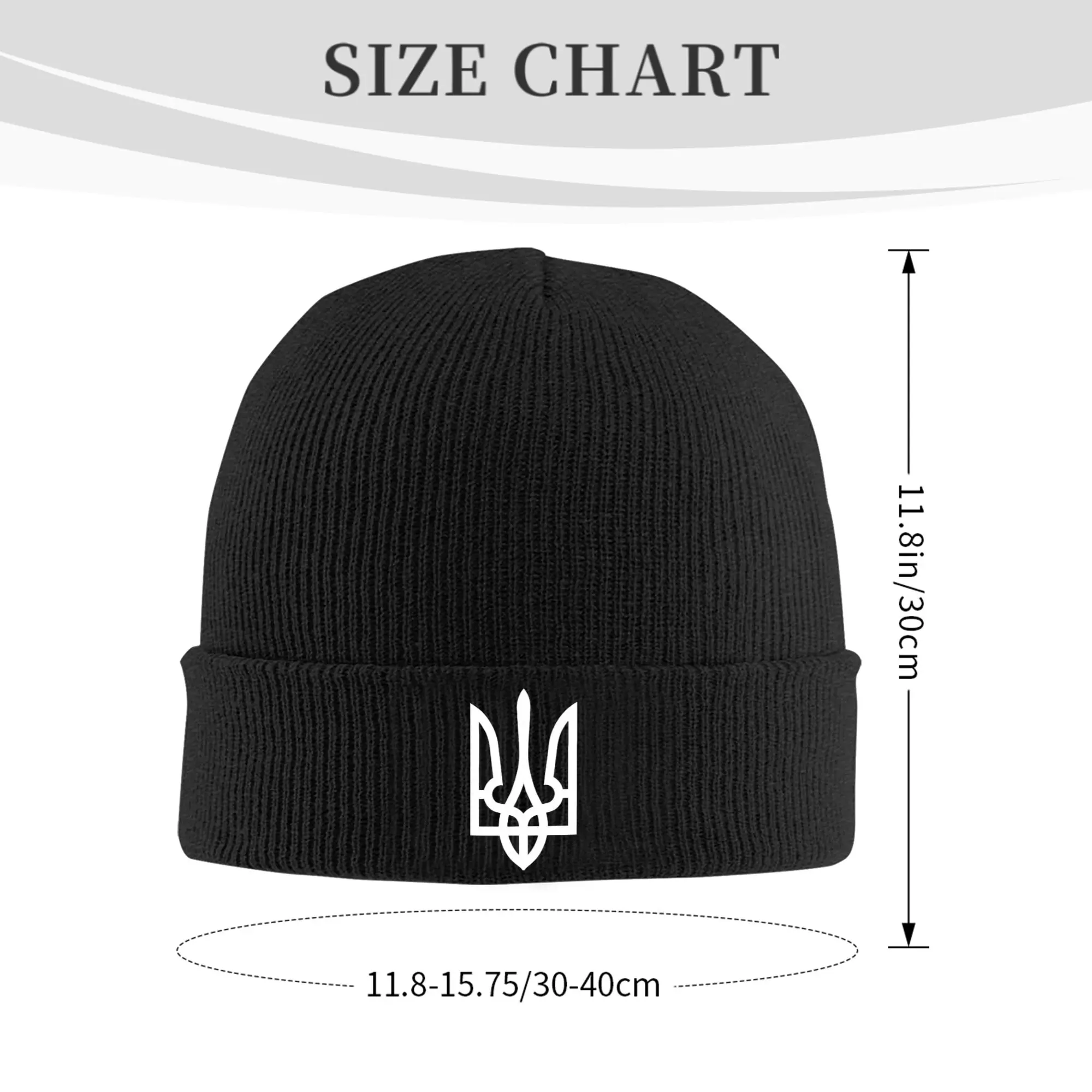 Zelensky Trident Ukrainian President Zelenskyy  Bonnet Hats Ukraine  Beanie Hats Winter Knitted Hat Men Women Unisex Elastic Cap