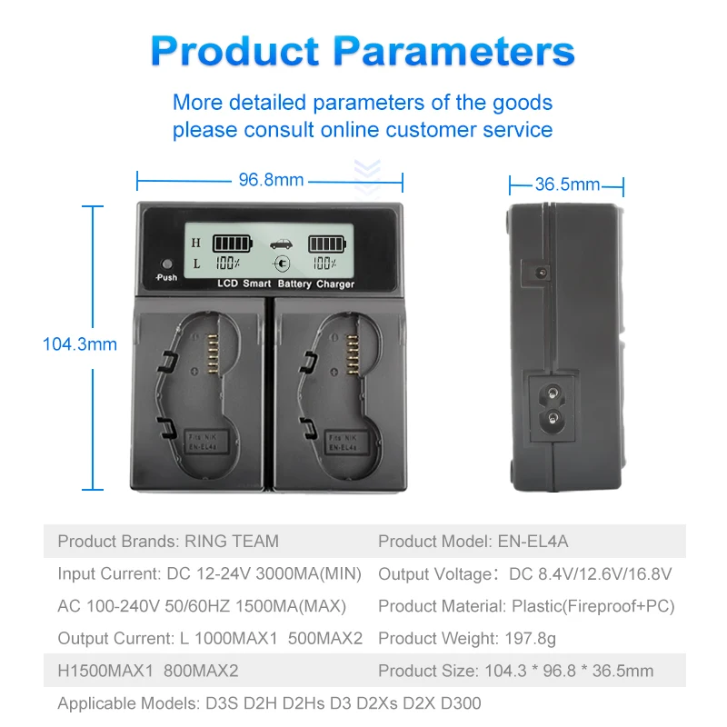EN-EL4 akumulator EN-EL4a EL4 EL4a i podwójna szybka ładowarka LCD do aparatów Nikon D3S D3 D2Z D2H D2Hs D2X D2Xs D3X F6