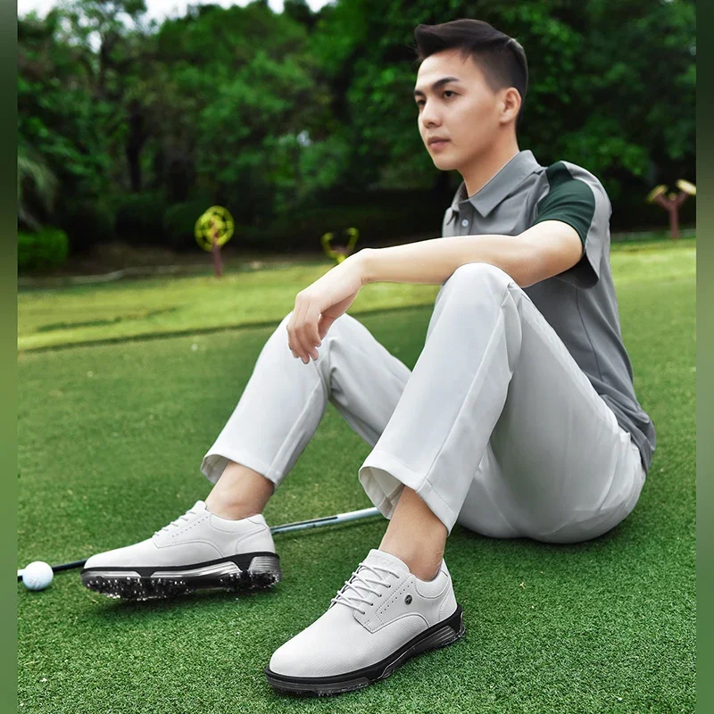 2024 Men Golf Sneakers Waterproof Breathable Non-slip Sneakers Walking Outdoor Sports Shoes Golfing Training Shoes Four Seasons