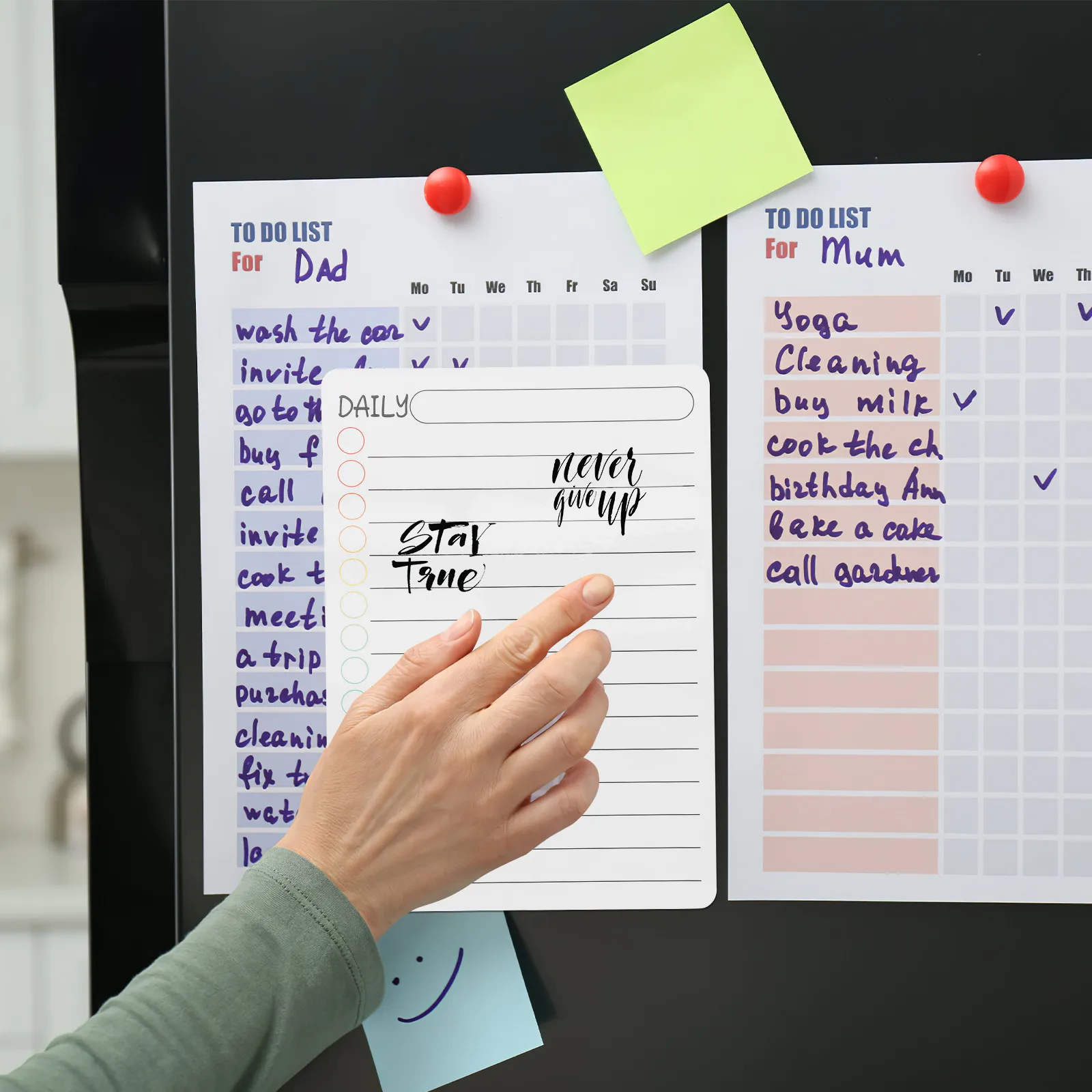 

4Pcs Magnetic Planning Board Smooth Surface Easy Erase Daily Whiteboard Organizer Fridge Schedule Chart Dry Erase Planner