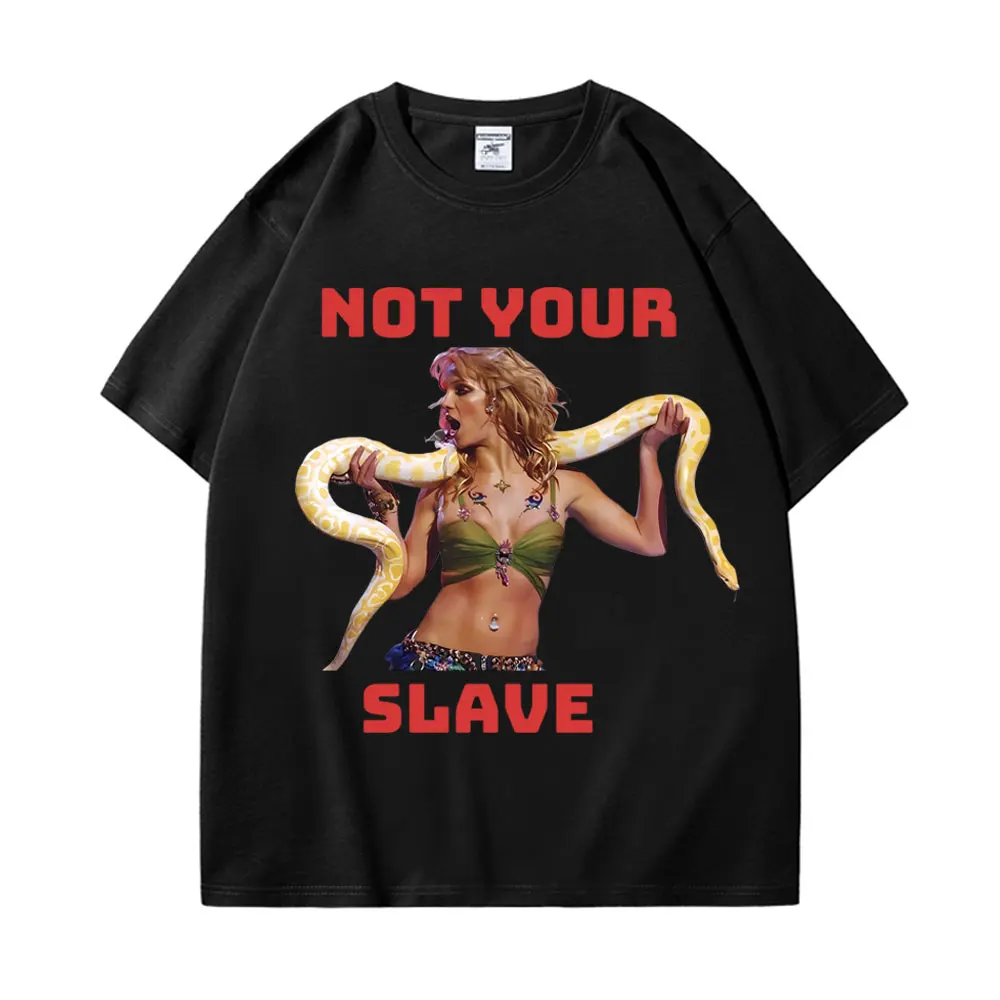 Britney Spears Not Your Slave Graphic T Shirts Harajuku Hip Hop Short Sleeve T-shirt Men Women Fashion Retro Oversized T-shirts