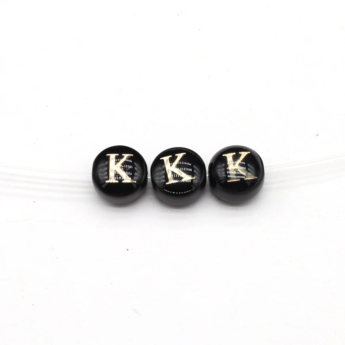 Natural Black Mother of Pearl Beads Number Letter A-Z Pendant Alphabet Loose Bead for DIY Bracelet Necklace Earring 10Pcs/lot