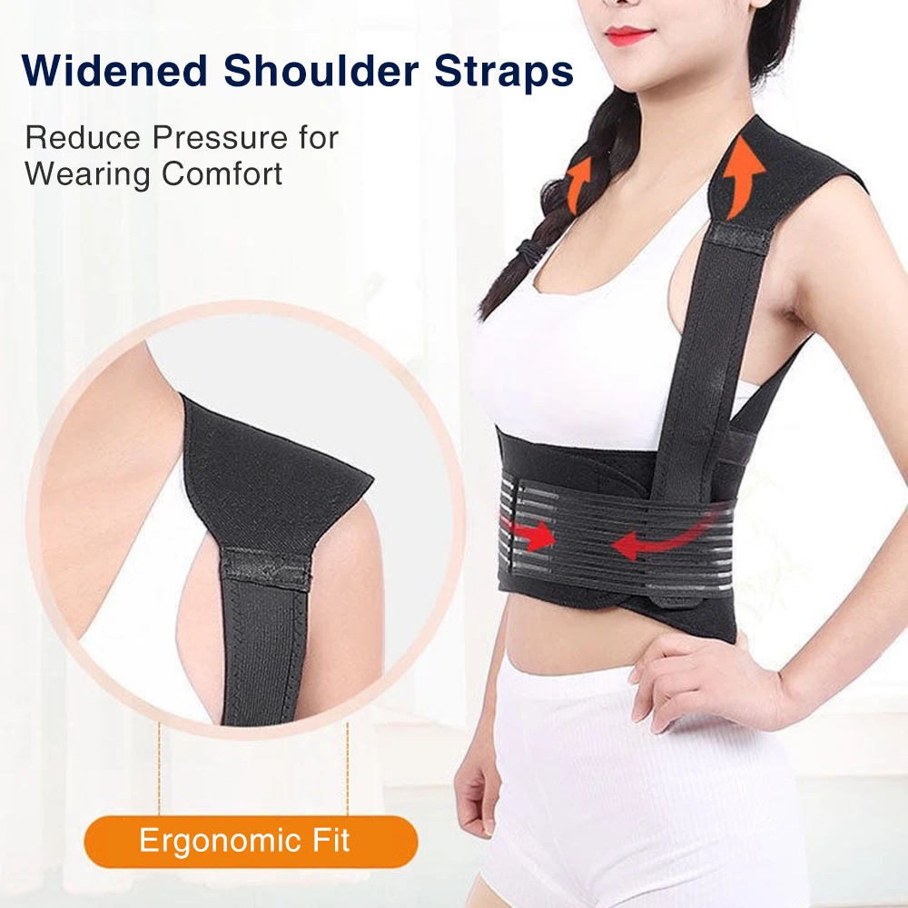 111pcs Magnetic Heating Vest Adjustable Back Support Belt Self-Heating Back Posture Corrector Ridge Back Lumbar Pain Relief Belt