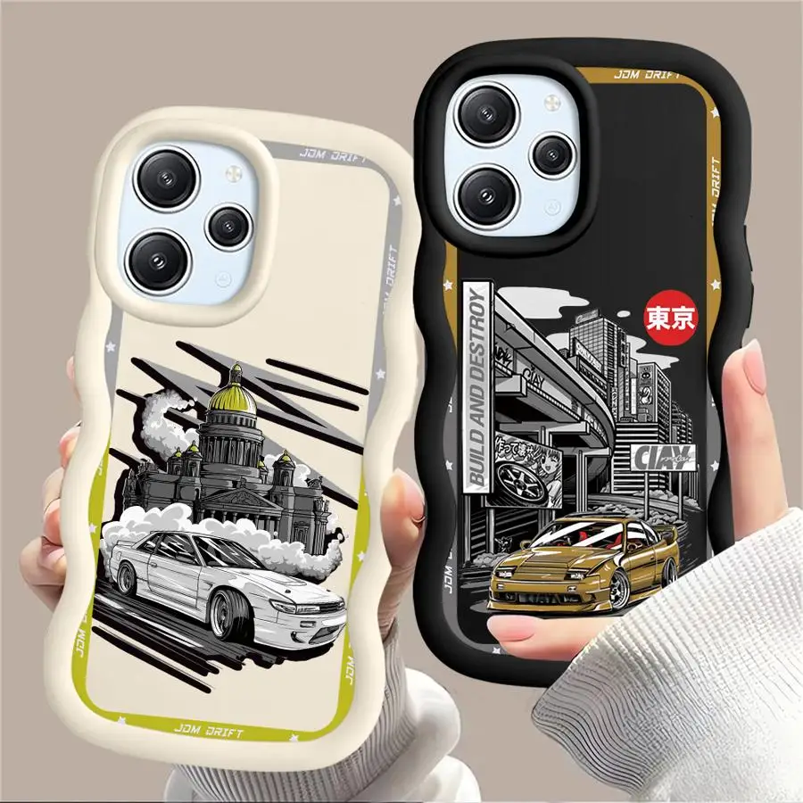 اليابانية JDM الانجراف سيارة الأحمر الشمس لينة غطاء الهاتف الحال بالنسبة Xiaomi Redmi ملاحظة 14 برو 10S 13 برو زائد 12 10 11 9 8 9S #3