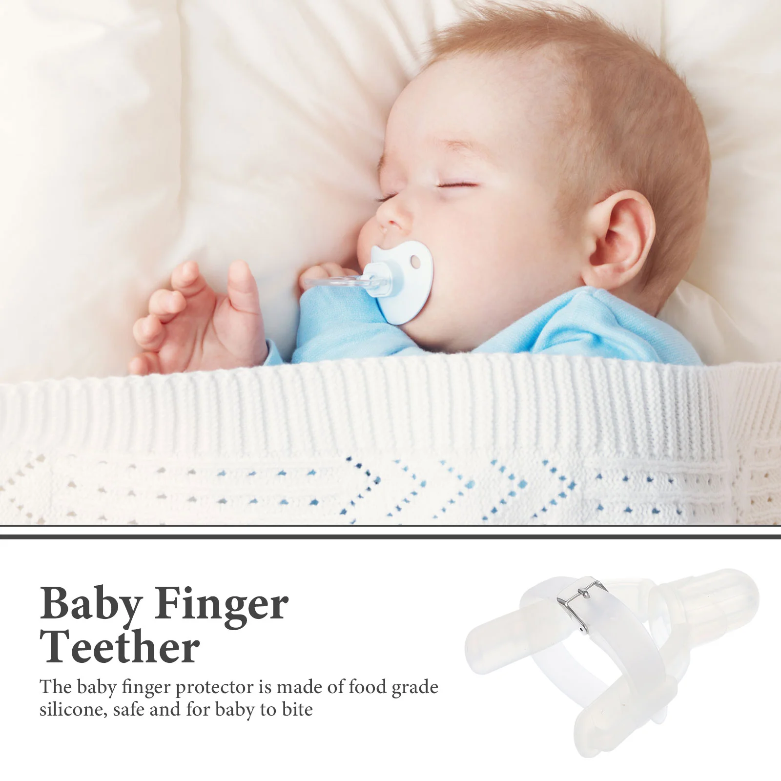 2 Pcs Baby Finger Teether Protector Puzzle Anti-Bite Thumb Cover Forefinger Child