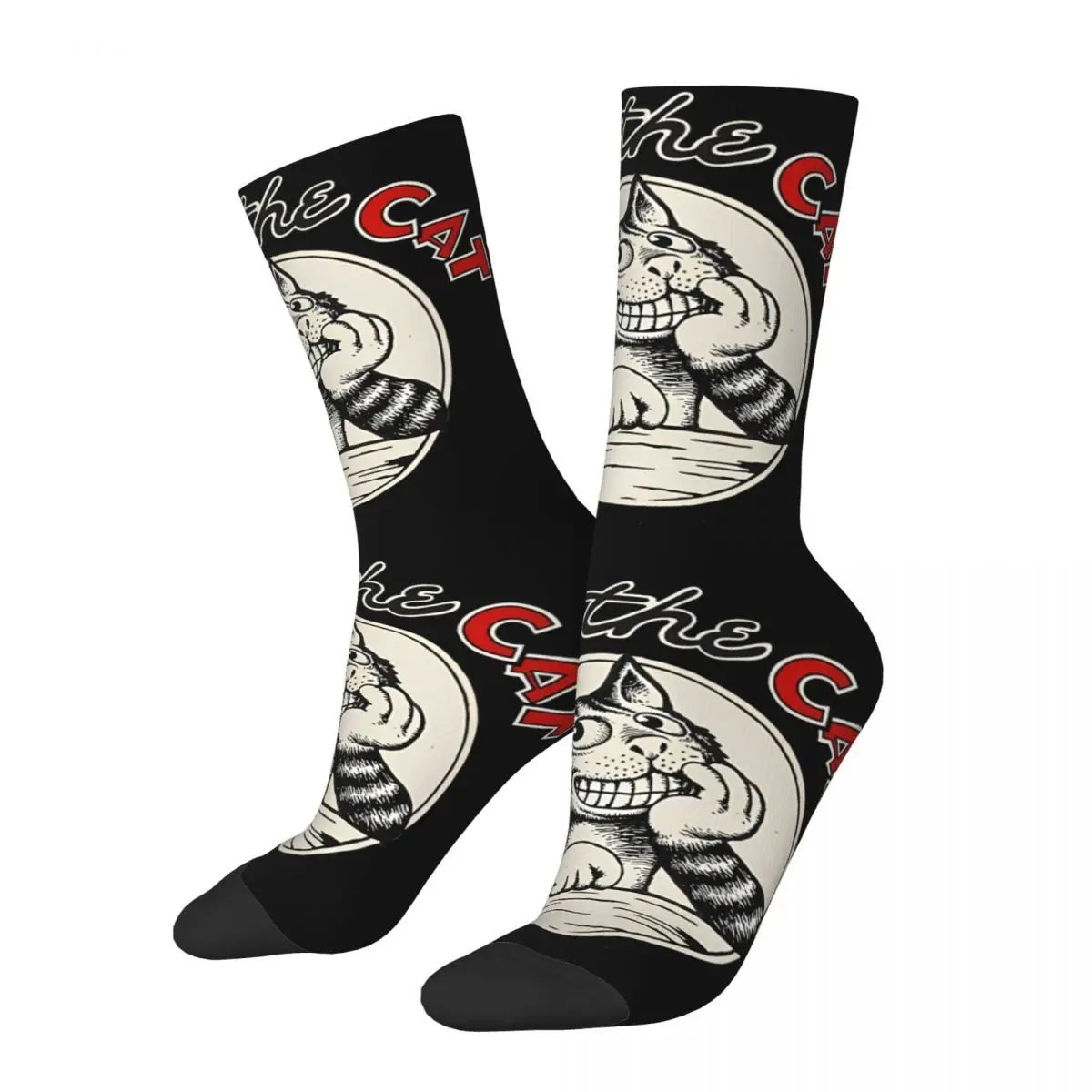 Crazy compression The Cat Movie Sock for Men Harajuku T-The Nine Lives of Fritz the Cat Seamless Pattern Crew Sock Novelty